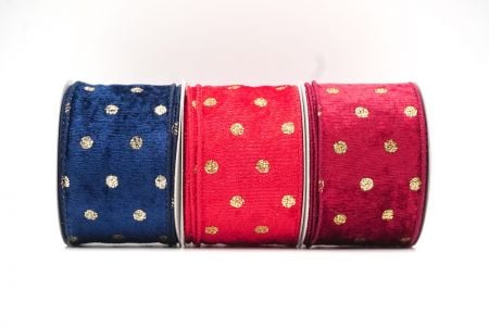 Glitter Polka Dots Velvet Wired Ribbon_KF8739 (3)